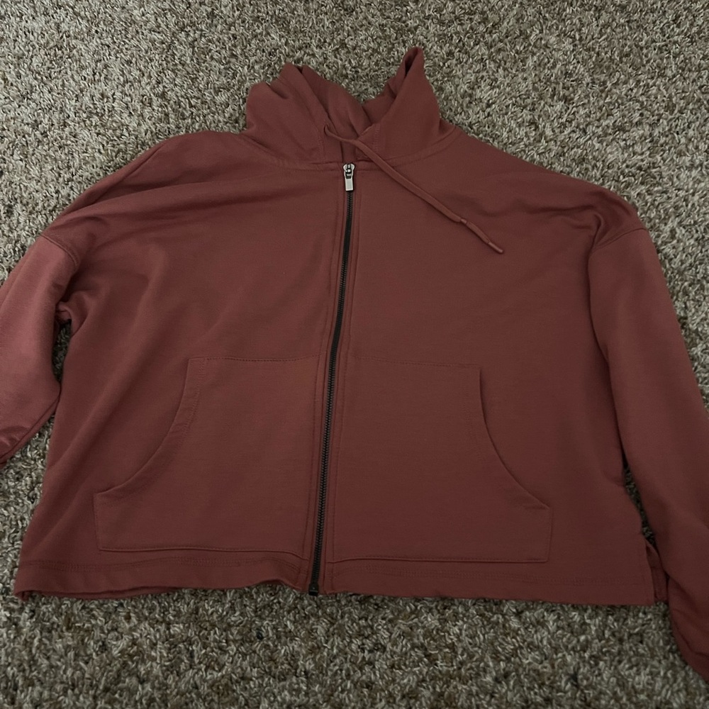 90 Degree By Reflex Maroon Zip-Up Jacket Kids XL